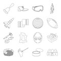 Country, crop, maintenance and other web icon in outline style.Medicine, game, building icons in set collection.