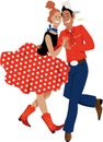 Country dancing folks Royalty Free Stock Photo