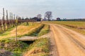 Country dirt road and ditch