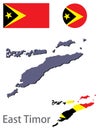Country East Timor silhouette and flag vector
