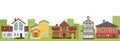 Country elite houses or cottage for rent or sale building real estate banner vector illustration.