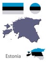 Country Estonia silhouette and flag vector