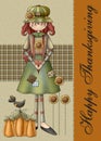 Country Fall Season Girl Thanksgiving Card