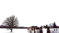 Country Farm Red Barn in Winter Royalty Free Stock Photo