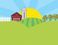 Country farm scene Royalty Free Stock Photo