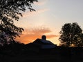 Vintage country farm sunrise in the southeast Fingerlakes Royalty Free Stock Photo