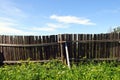 Country fence and blue sky Royalty Free Stock Photo