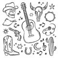 COUNTRY FEST SYMBOLISM MONOCHROME Western Music Objects