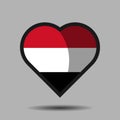 Yemen flag. National flag on heart shape vector eps 10. Royalty Free Stock Photo