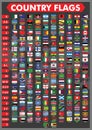 country flags in alphabetical order. Vector illustration decorative design