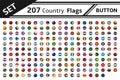 207 country flags button Royalty Free Stock Photo