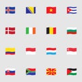 Country Flags collection, flat icons set Royalty Free Stock Photo