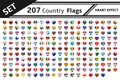 207 country flags heart effect