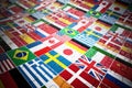 Country flags on jigsaw puzzle pieces. 3D illustration Royalty Free Stock Photo