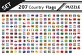 207 country flags puzzle Royalty Free Stock Photo