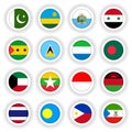 Country flags in round button Royalty Free Stock Photo