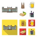 Country Germany cartoon,flat icons in set collection for design. Germany and landmark vector symbol stock web