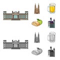 Country Germany cartoon,monochrome icons in set collection for design. Germany and landmark vector symbol stock web