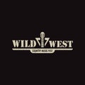 Country Guitar Music Western Vintage Retro Saloon Bar Cowboy applied for western cafe logo design inspiration.