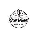 Country Guitar Music Western Vintage Retro Saloon Bar Cowboy logo design