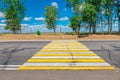 Country highway with a pedestrian crossing Royalty Free Stock Photo