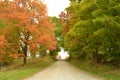 Country hill road on an Autumn day Royalty Free Stock Photo