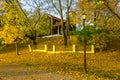 Country Home on Hillock In Autumn Royalty Free Stock Photo