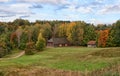 Country house autumn landscape Rumsiskes Lithuania Royalty Free Stock Photo