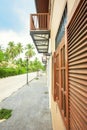 Country house with balcony in the tropics Royalty Free Stock Photo