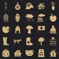 Country house icons set, simple style Royalty Free Stock Photo