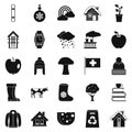 Country house icons set, simple style Royalty Free Stock Photo