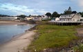 Country house by the Lagoon at the Ogunquit River estuary, view at sunset, Wells, Maine Royalty Free Stock Photo