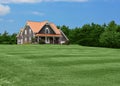 Country house and lawn Royalty Free Stock Photo