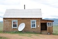 Country house with satellite dish Royalty Free Stock Photo