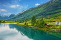 Country houses in village Olden in Norway.