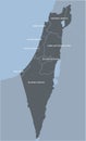 Country Israel map divided on region, template