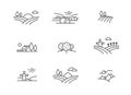 Country landscape icons, vector thin line style Royalty Free Stock Photo