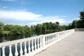 Country landscape with white balustrade