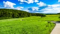 Country lane with blue sky Royalty Free Stock Photo