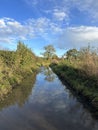 Country lane flooded after heavy rain, UK Royalty Free Stock Photo