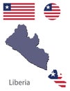 Country Liberia silhouette and flag vector