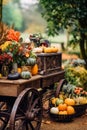 Country life, fruit garden and floral decor, autumnal flowers and autumn fruit harvest celebration, country cottage style, Royalty Free Stock Photo