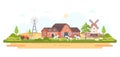 Country life - modern flat design style vector illustration Royalty Free Stock Photo