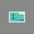 Country Lighthouse Postage Stamp Royalty Free Stock Photo