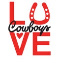 Country Love Cowboy vector printable symbol text. Country Love illustration isolated on white background