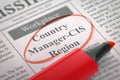 Country Manager-CIS Region Join Our Team. 3D. Royalty Free Stock Photo