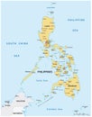 Country map of the East Asian island nation of the Philippines Royalty Free Stock Photo