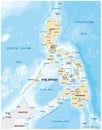 Country map of the East Asian island nation of the Philippines Royalty Free Stock Photo