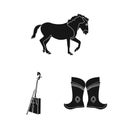 Country Mongolia black icons in set collection for design.Territory and landmark vector symbol stock web illustration.