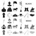 Country Mongolia black icons in set collection for design.Territory and landmark vector symbol stock web illustration.